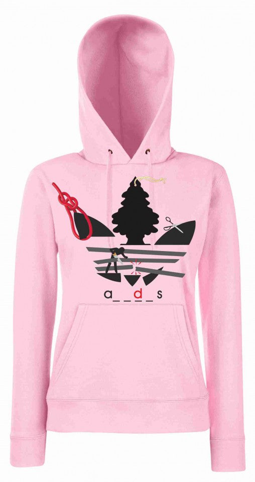 FELPA ROSA DA DONNA CON MARSUPIO E CAPPUCCIO ORIGINAL FAKE