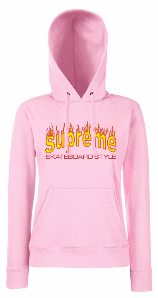 FELPA ROSA DA DONNA CON MARSUPIO E CAPPUCCIO SUPREME