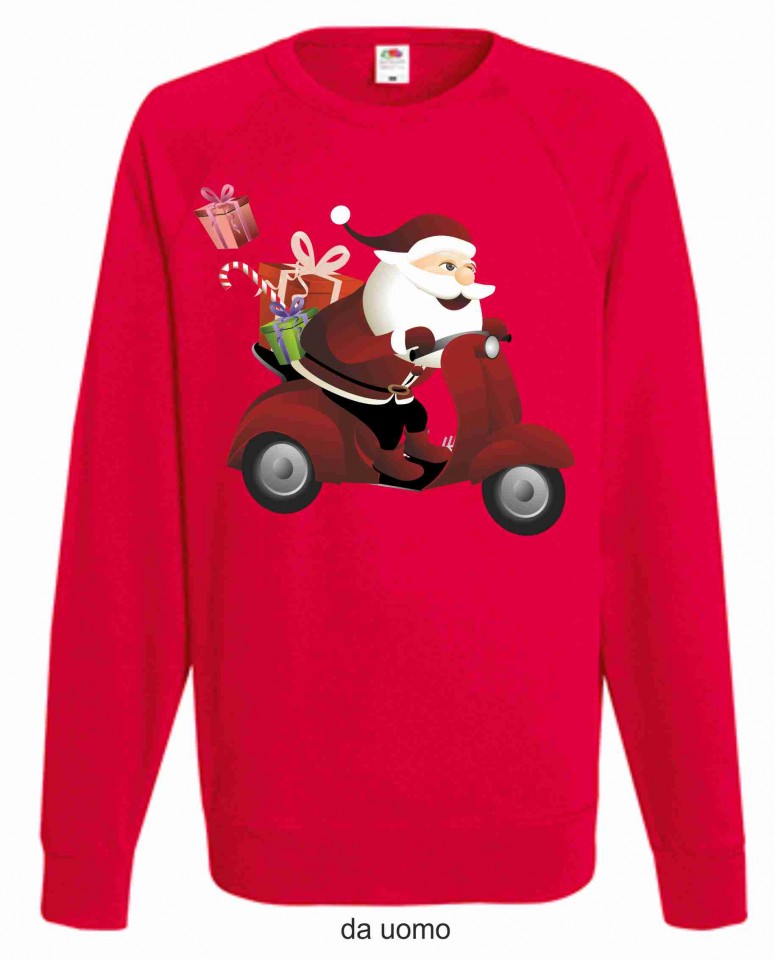 FELPA ROSSA DA UOMO-DONNA FRUIT OF THE LOOM PER NATALE