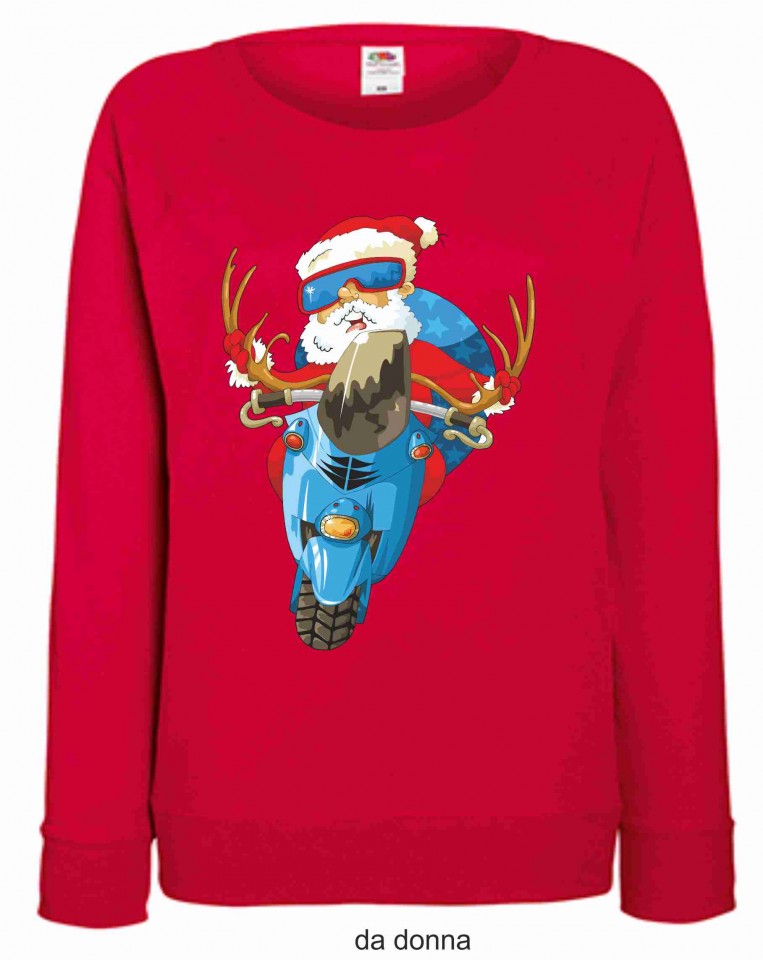 FELPA ROSSA DA UOMO-DONNA FRUIT OF THE LOOM PER NATALE