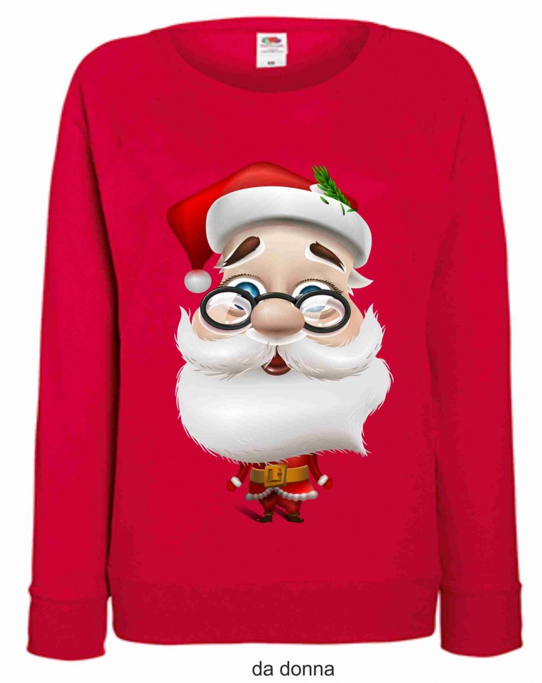 FELPA ROSSA DA UOMO-DONNA FRUIT OF THE LOOM PER NATALE
