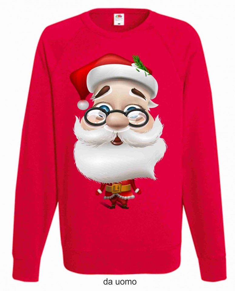 FELPA ROSSA DA UOMO-DONNA FRUIT OF THE LOOM PER NATALE