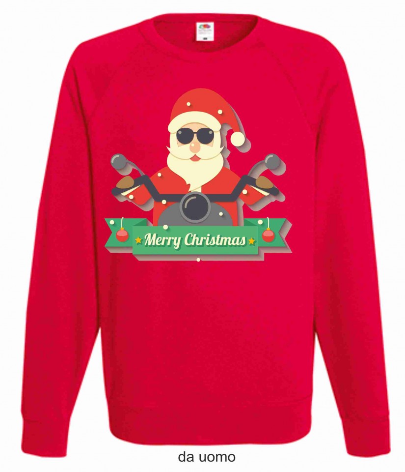 FELPA ROSSA DA UOMO-DONNA FRUIT OF THE LOOM PER NATALE