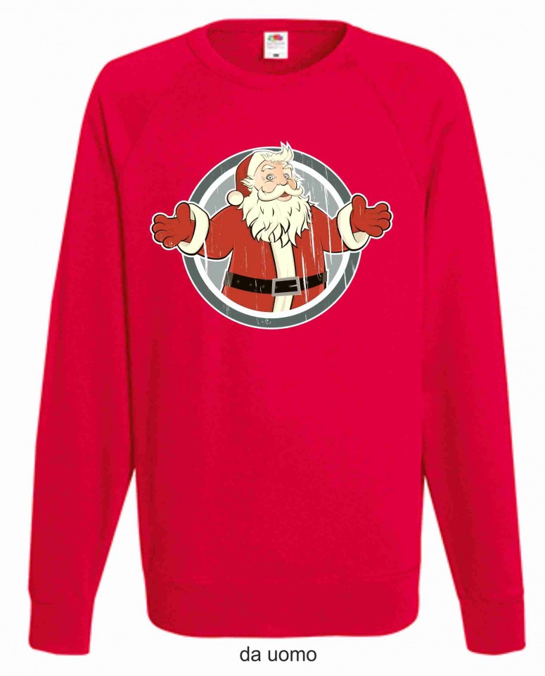 FELPA ROSSA DA UOMO-DONNA FRUIT OF THE LOOM PER NATALE