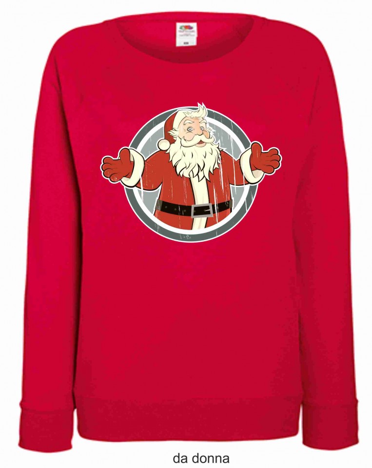 FELPA ROSSA DA UOMO-DONNA FRUIT OF THE LOOM PER NATALE