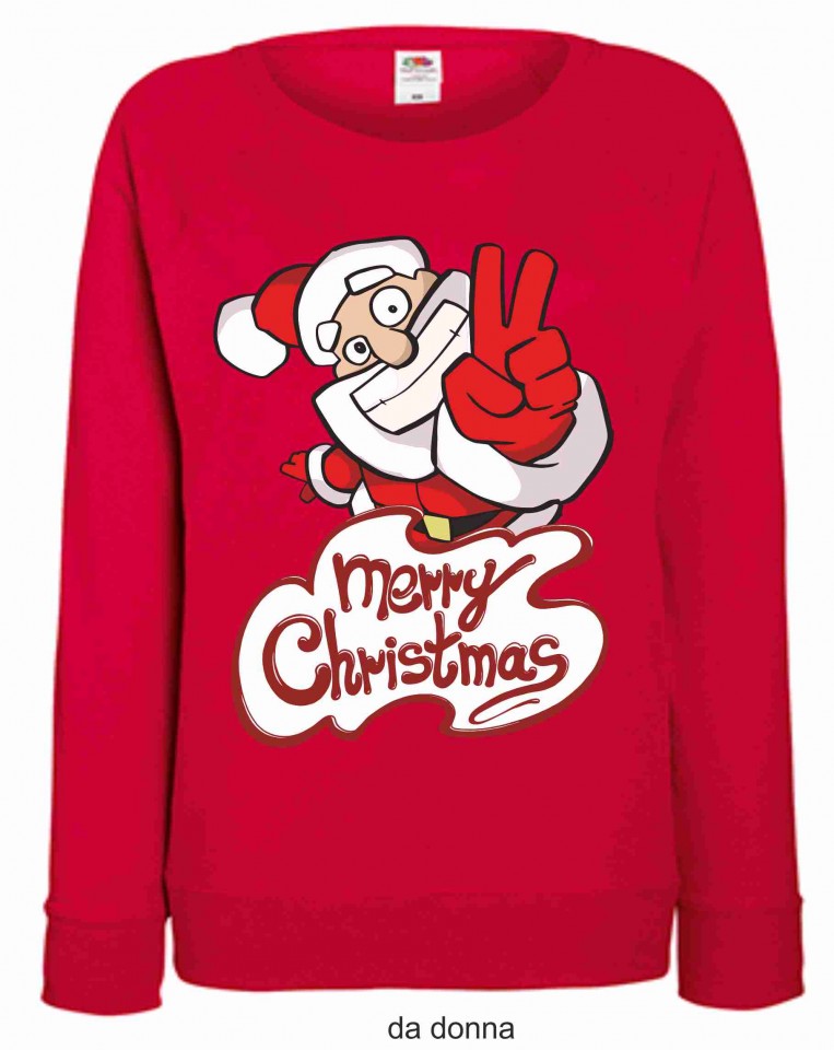 FELPA ROSSA DA UOMO-DONNA FRUIT OF THE LOOM PER NATALE