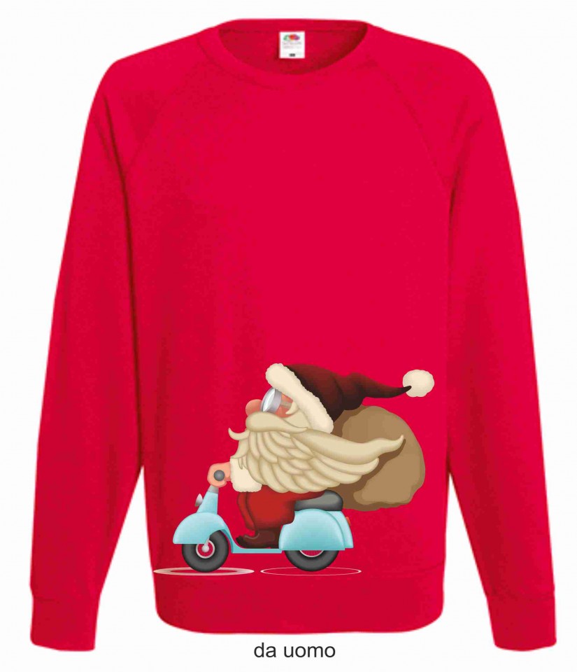 FELPA ROSSA DA UOMO-DONNA FRUIT OF THE LOOM PER NATALE