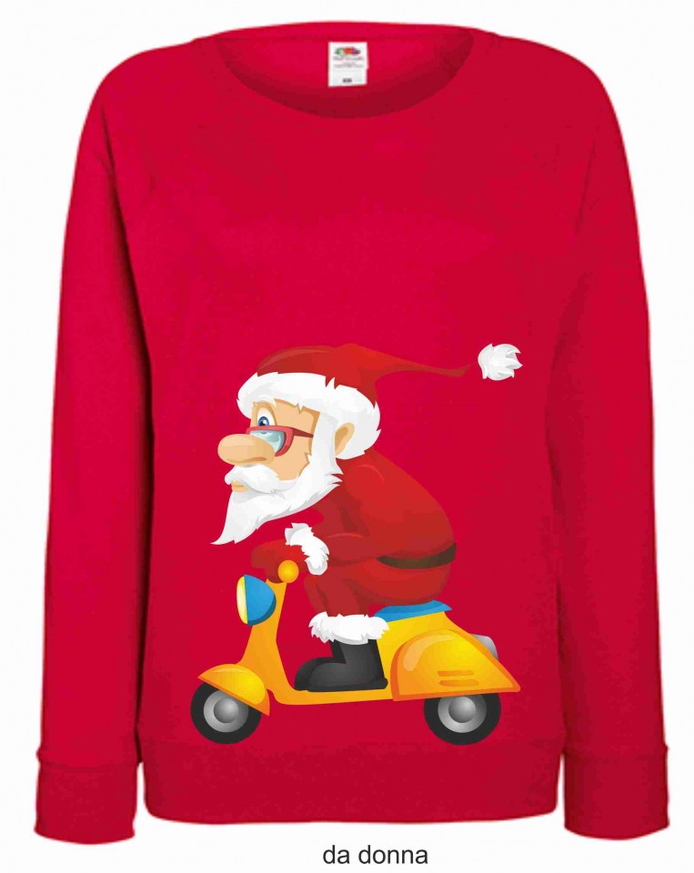 FELPA ROSSA DA UOMO-DONNA FRUIT OF THE LOOM PER NATALE