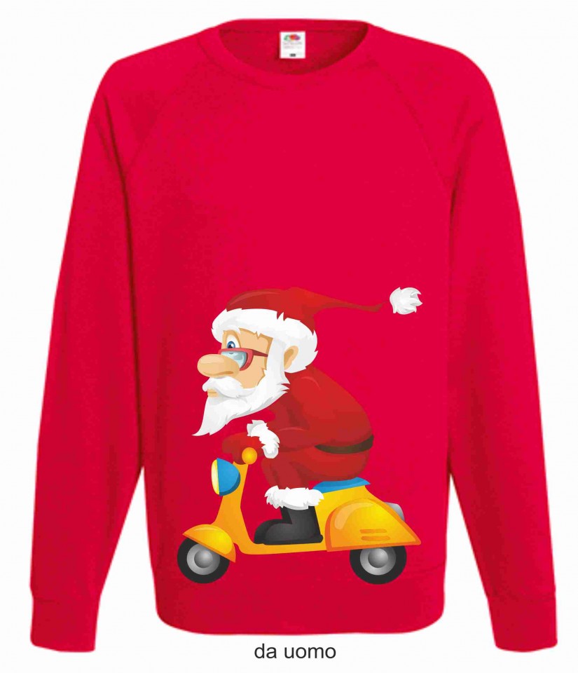 FELPA ROSSA DA UOMO-DONNA FRUIT OF THE LOOM PER NATALE