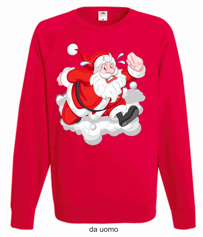 FELPA ROSSA DA UOMO-DONNA FRUIT OF THE LOOM PER NATALE
