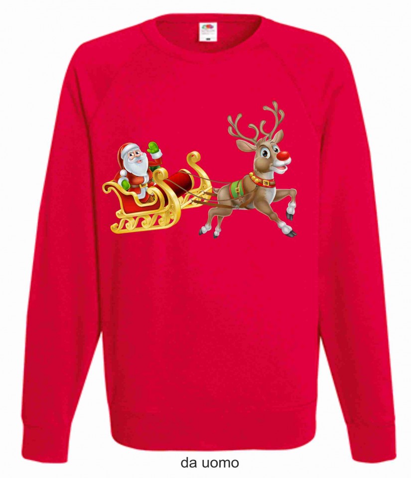 FELPA ROSSA DA UOMO-DONNA FRUIT OF THE LOOM PER NATALE