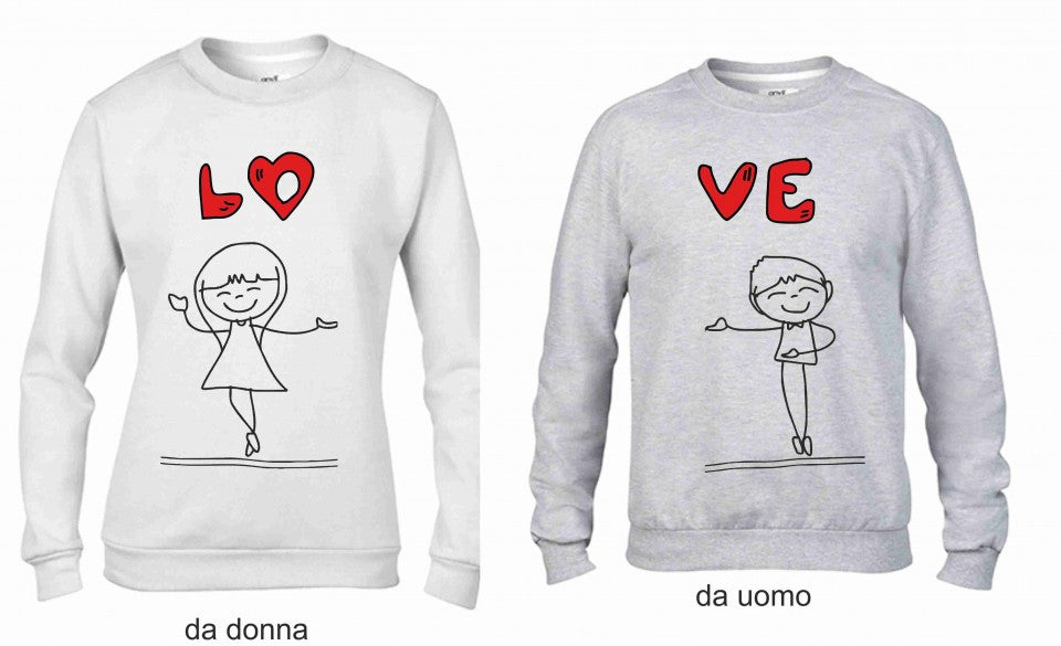 KIT 2 FELPE UNA DA UOMO UNA DONNA