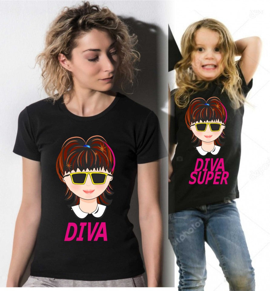 KIT UNA MAGLIETTA NERA ADULTO + UNA MAGLIETTA NERA DA BIMBO/A