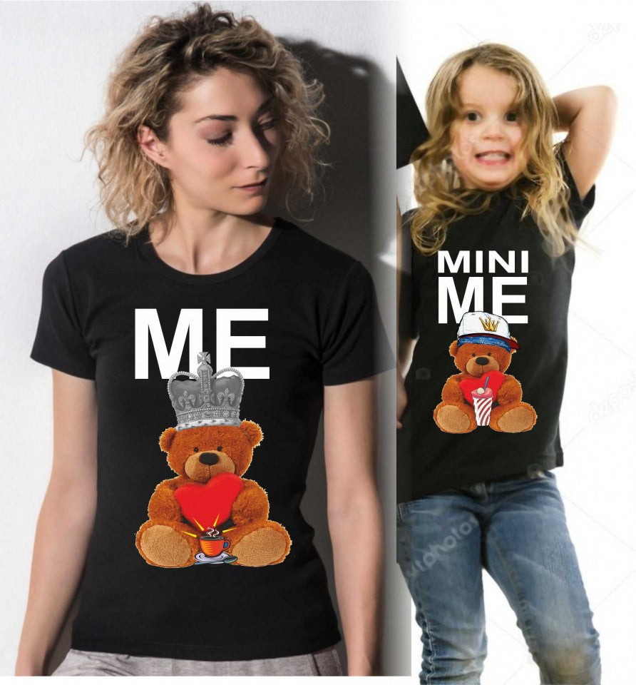 KIT UNA MAGLIETTA NERA ADULTO + UNA MAGLIETTA NERA DA BIMBO/A
