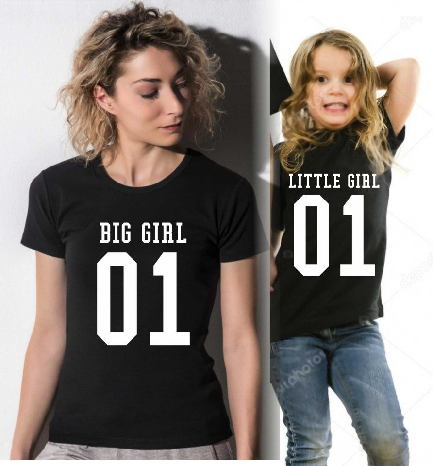 KIT UNA MAGLIETTA NERA ADULTO + UNA MAGLIETTA NERA DA BIMBO/A
