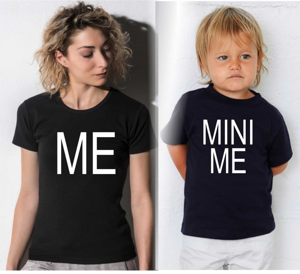 KIT UNA MAGLIETTA NERA ADULTO + UNA MAGLIETTA NERA DA BIMBO/A