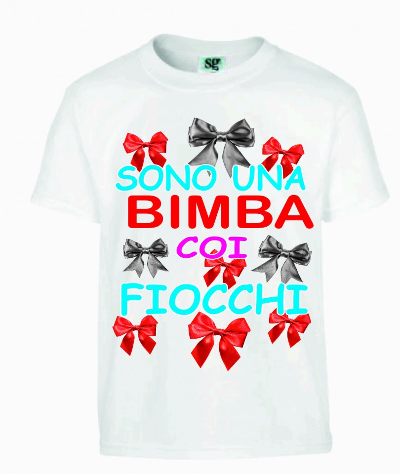 MAGLIETTA 100% COTONE BIMBO/A TITOLO SONO UNA BIMBA COI FIOCCHI