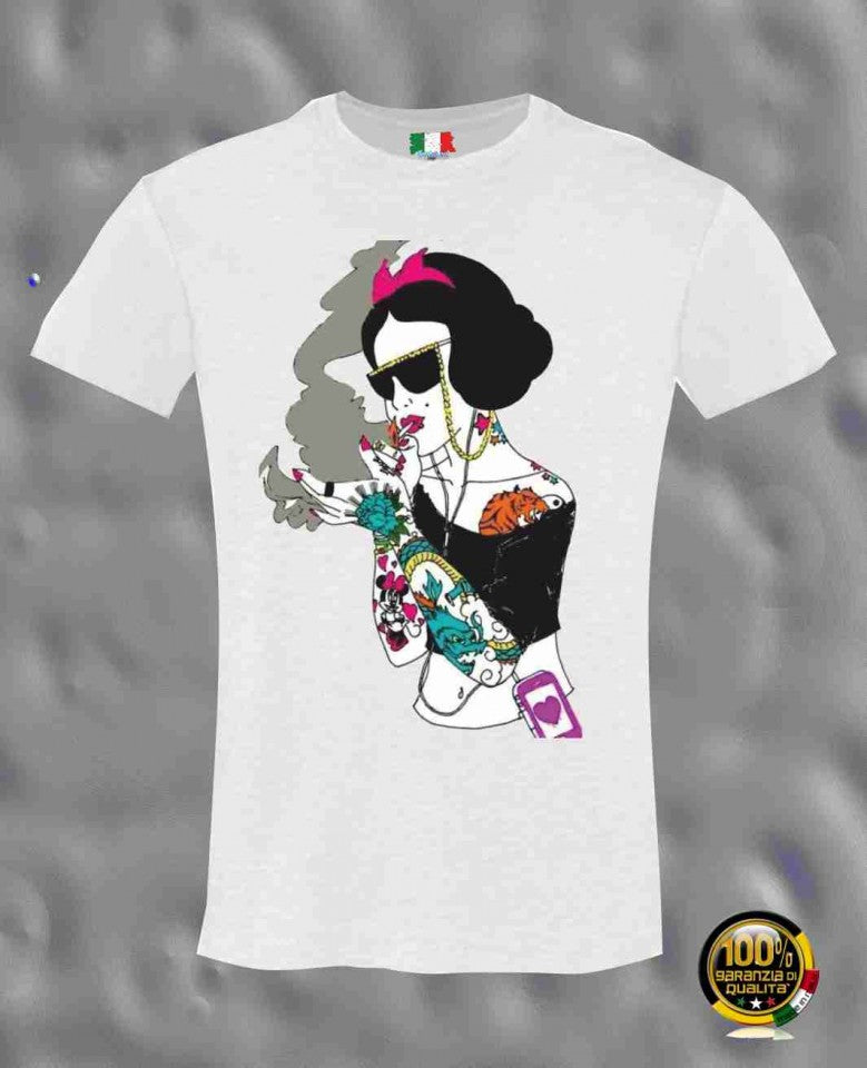 MAGLIETTA COTONE FIAMMATO DA DONNA CLASSICA TITOLO SMOKE