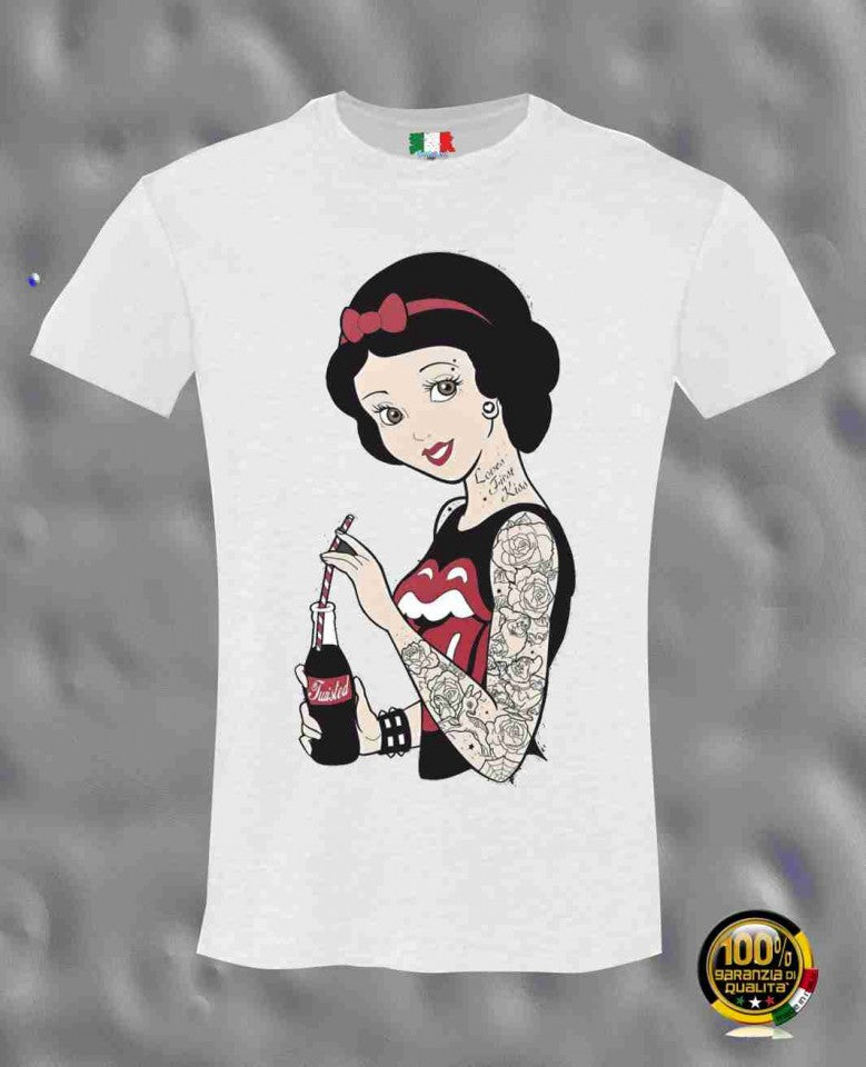 MAGLIETTA COTONE FIAMMATO DA DONNA CLASSICA TITOLO TATUAGGIO ESTIVO