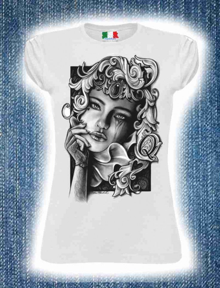 MAGLIETTA COTONE FIAMMATO DA DONNA MANICHE ARRICCIATE TITOLO DONNA NATURA