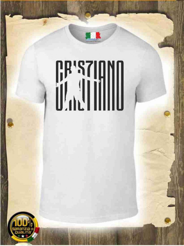 MAGLIETTA "CR7" 100% COTONE BIMBO/A CON STAMPA PERSONALIZZATA SU RETRO