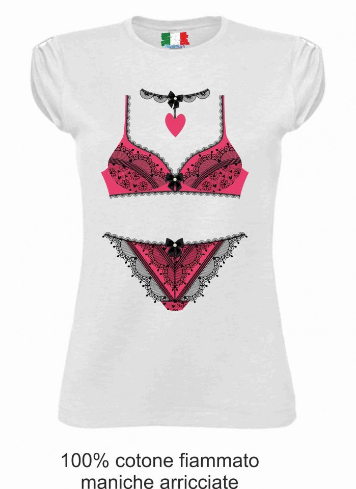 MAGLIETTA IN 100% COTONE CLASSICO E FIAMMATO DA DONNA O CON STAMPA SEXY