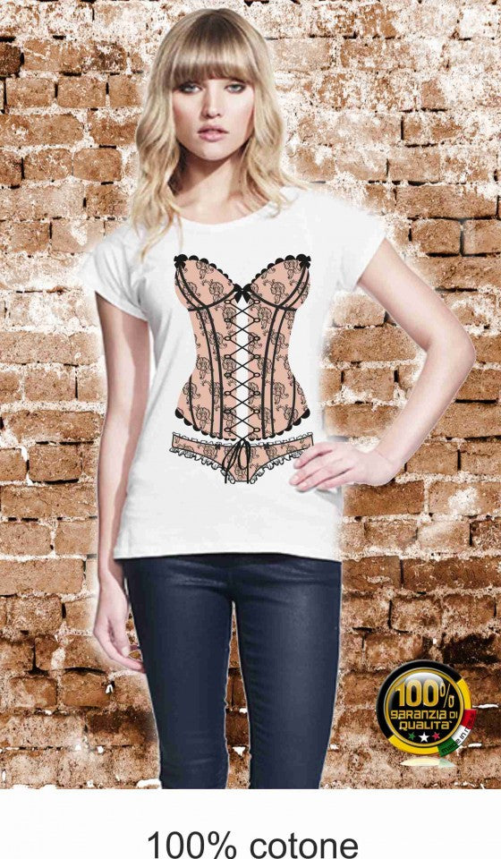 MAGLIETTA IN 100% COTONE CLASSICO E FIAMMATO DA DONNA O CON STAMPA SEXY