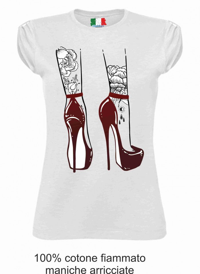 MAGLIETTA IN 100% COTONE CLASSICO E FIAMMATO DA DONNA O CON STAMPA SEXY
