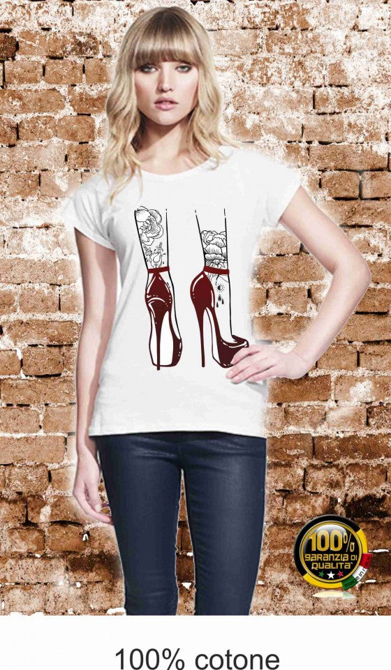 MAGLIETTA IN 100% COTONE CLASSICO E FIAMMATO DA DONNA O CON STAMPA SEXY