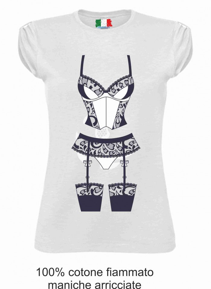 MAGLIETTA IN 100% COTONE CLASSICO E FIAMMATO DA DONNA O CON STAMPA SEXY