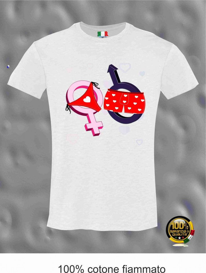 MAGLIETTA IN 100% COTONE CLASSICO E FIAMMATO DA DONNA O CON STAMPA SEXY