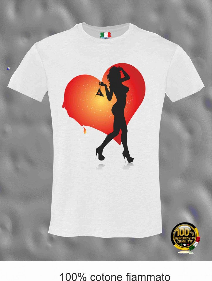 MAGLIETTA IN 100% COTONE CLASSICO E FIAMMATO DA DONNA O CON STAMPA SEXY