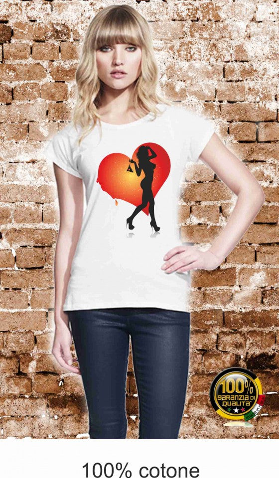 MAGLIETTA IN 100% COTONE CLASSICO E FIAMMATO DA DONNA O CON STAMPA SEXY