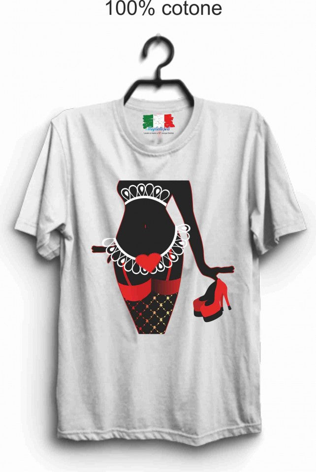 MAGLIETTA IN 100% COTONE CLASSICO E FIAMMATO DA UOMO CON STAMPA SEXY