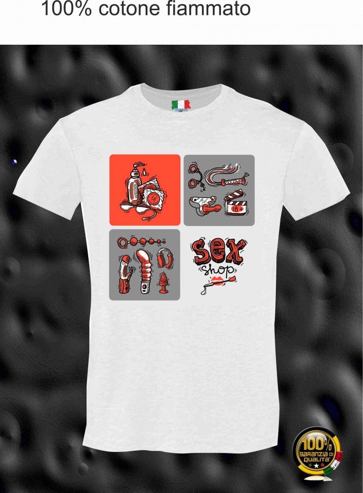 MAGLIETTA IN 100% COTONE CLASSICO E FIAMMATO DA UOMO CON STAMPA SEXY