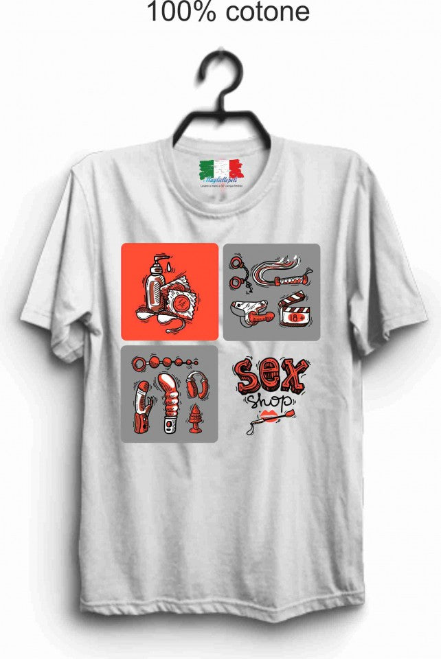 MAGLIETTA IN 100% COTONE CLASSICO E FIAMMATO DA UOMO CON STAMPA SEXY