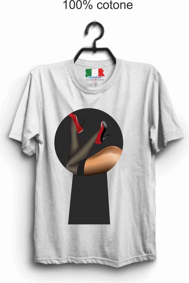 MAGLIETTA IN 100% COTONE CLASSICO E FIAMMATO DA UOMO CON STAMPA SEXY