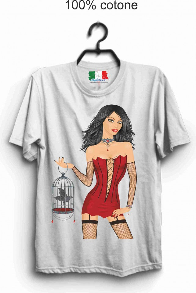 MAGLIETTA IN 100% COTONE CLASSICO E FIAMMATO DA UOMO CON STAMPA SEXY