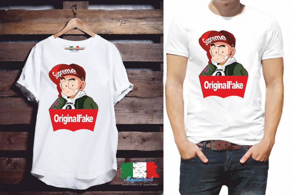 MAGLIETTA IN 100% COTONE CLASSICO E FIAMMATO DA UOMO ORIGINAL FAKE