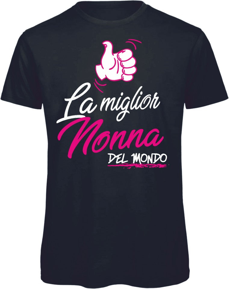 MAGLIETTA IN 100% COTONE COLORE NERO LA MIGLIOR NONNA