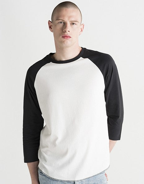 MAGLIETTA IN 100% COTONE DA UOMO MANICA LUNGA MODELLO BASEBALL
