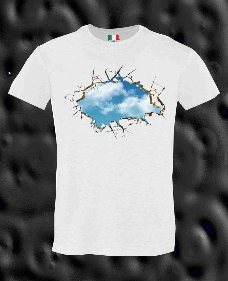 MAGLIETTA IN 100% COTONE DA UOMO TITOLO CIELO AZZURRO