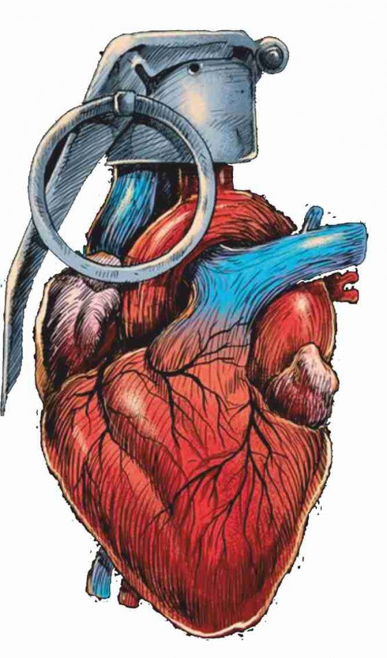 MAGLIETTA IN 100% COTONE DA UOMO TITOLO CUORE BOMBA