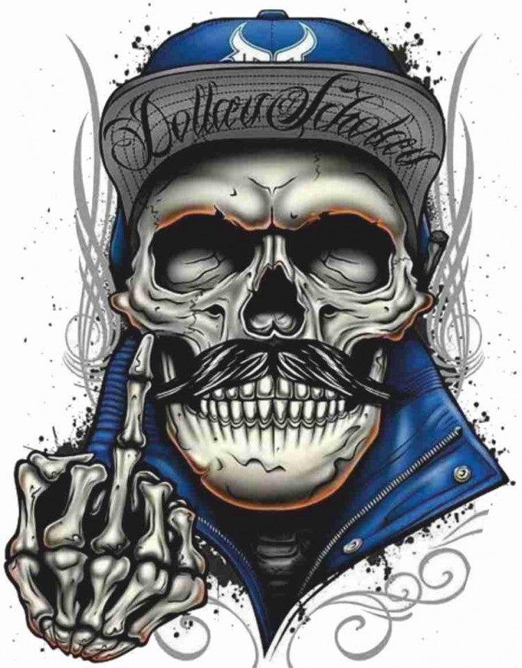 MAGLIETTA IN 100% COTONE DA UOMO TITOLO FUCK SKULLS