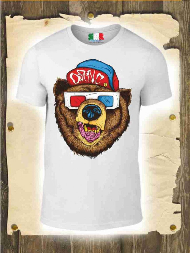 MAGLIETTA IN 100% COTONE DA UOMO TITOLO VESPA ORSO