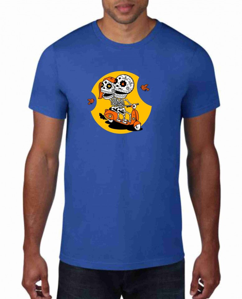 MAGLIETTA IN 100% COTONE UOMO/DONNA COLORE ROYAL TEMA NERD