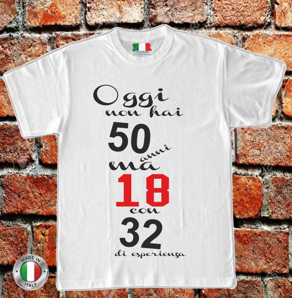MAGLIETTA IN 100% COTONE UOMO/DONNA PER 50 ANNI TITOLO: 50 18 32