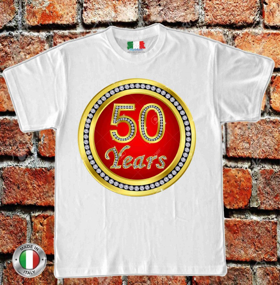 MAGLIETTA IN 100% COTONE UOMO/DONNA PER 50 ANNI TITOLO: 50 YEAH