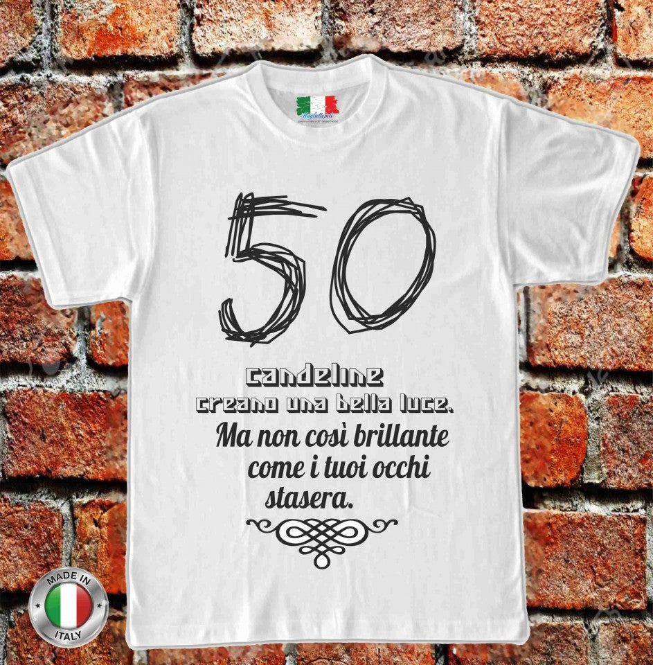 MAGLIETTA IN 100% COTONE UOMO/DONNA PER 50 ANNI TITOLO: CANDELINE