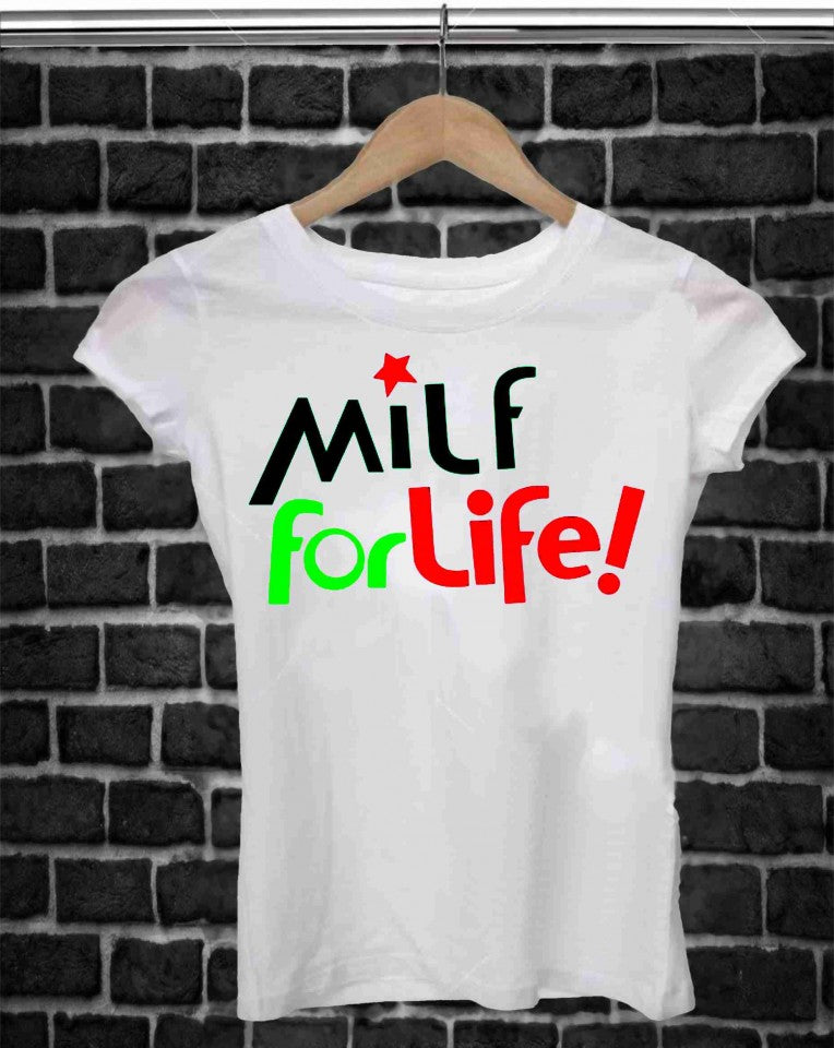 MAGLIETTA IN 100% COTONE UOMO/DONNA PER 50 ANNI TITOLO: MILF LIFE